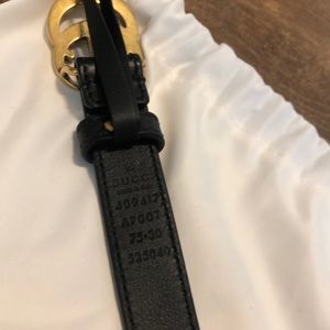 Leather Belt with double G buckle